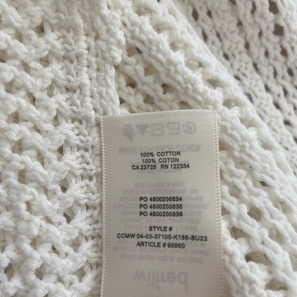 Aritzia Wilfred Peek Cotton Crochet Tank Top XXS Cream - Picture 6 of 9